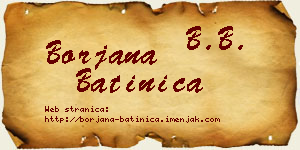 Borjana Batinica vizit kartica